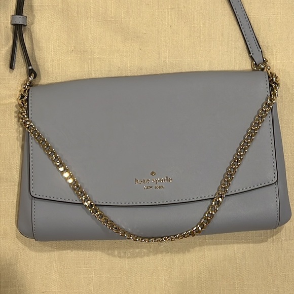 NWOT Kate Spade Greer Periwinkle Crossbody Purse with Silver Chain Strap Detail - Picture 3 of 8